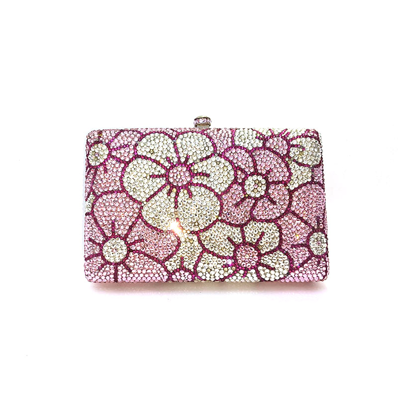  Pink Flora Crystal Clutch 