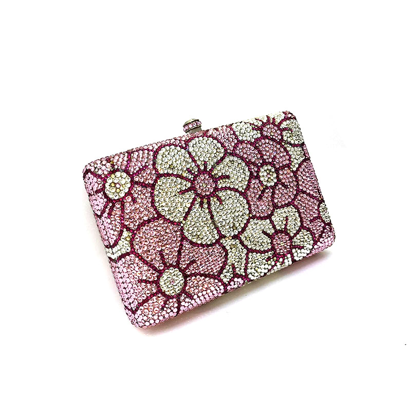  Pink Flora Crystal Clutch 