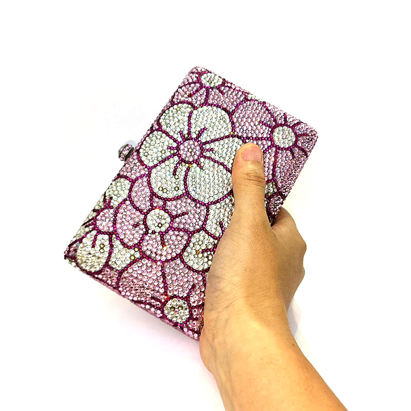 Pink Flora Crystal Clutch 