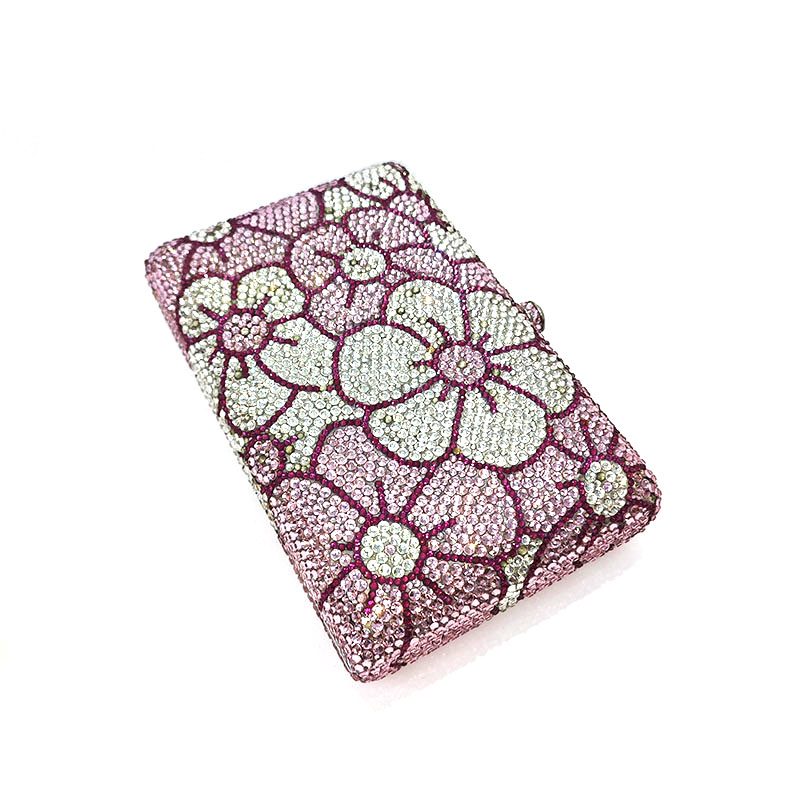  Pink Flora Crystal Clutch 