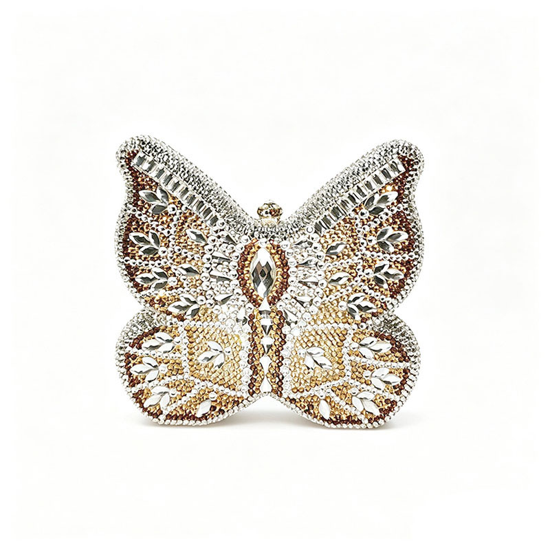 Classical Butterfly Rhinestone Clutch
