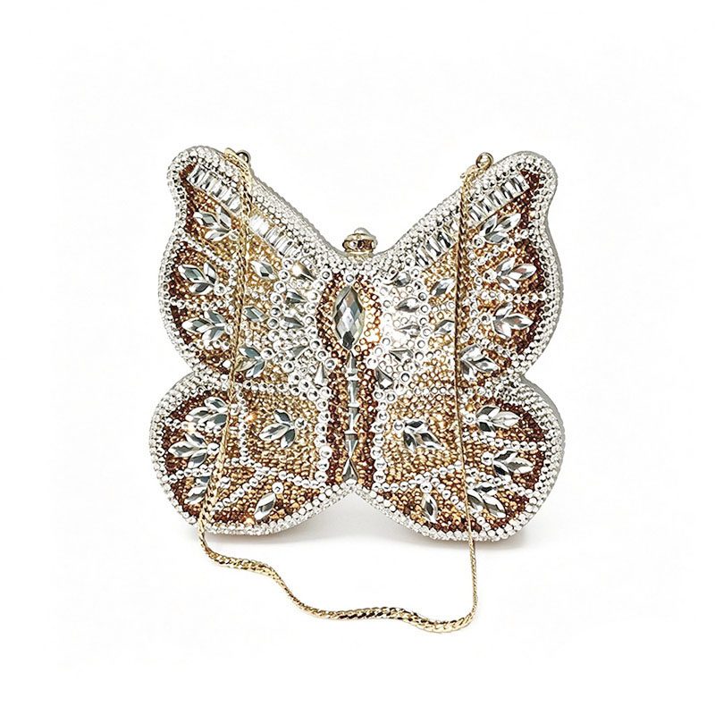 Classical Butterfly Rhinestone Clutch