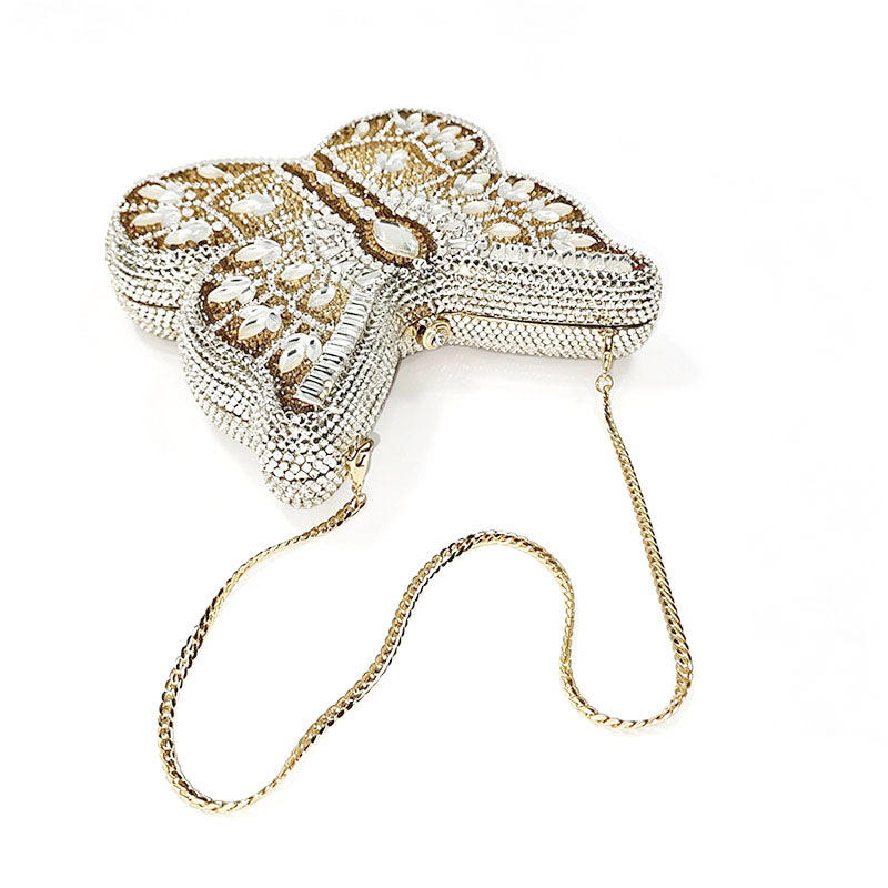 Classical Butterfly Rhinestone Clutch