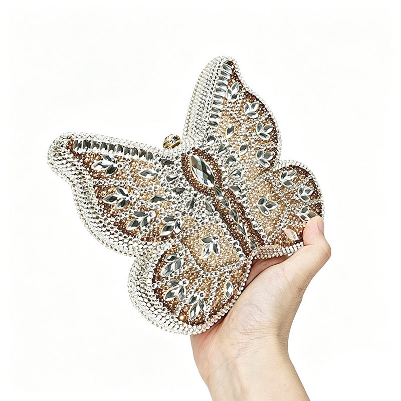 Classical Butterfly Rhinestone Clutch