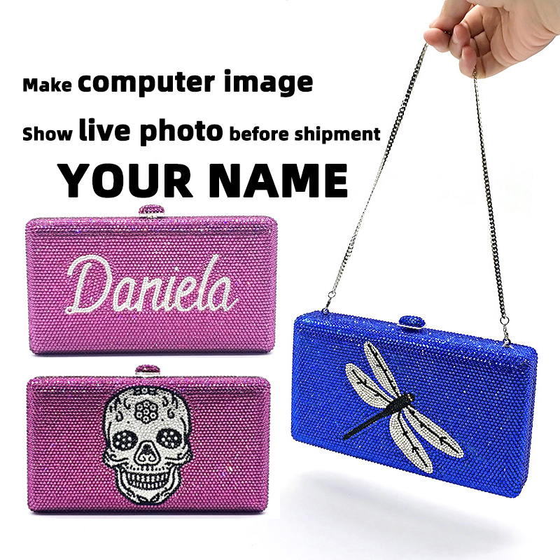 Personalized Crystal  Clutch