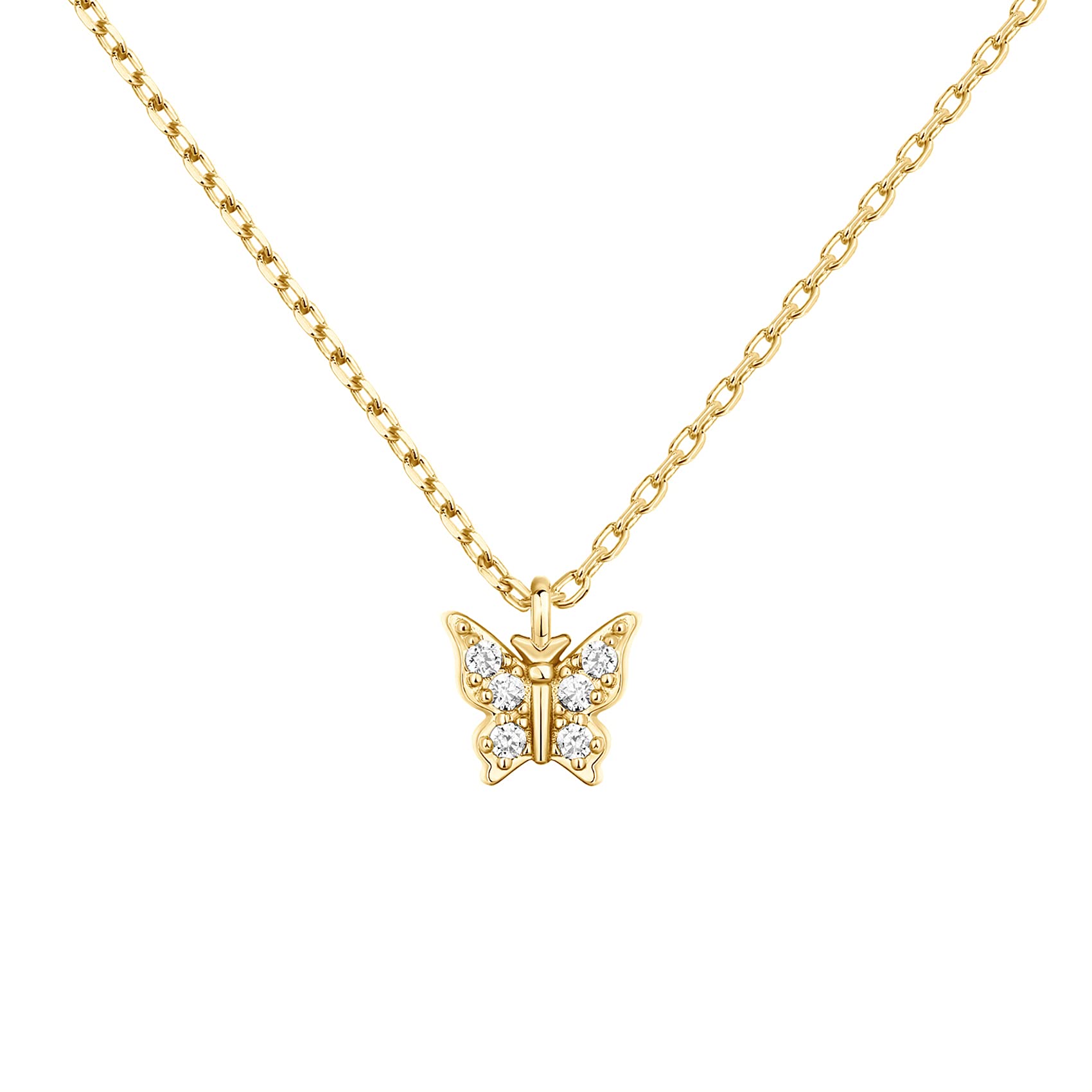🩸Hot Sale 60% OFF - 14K Gold Plated Dainty Pendant Necklace Butterfly Pendant | Layering Necklaces