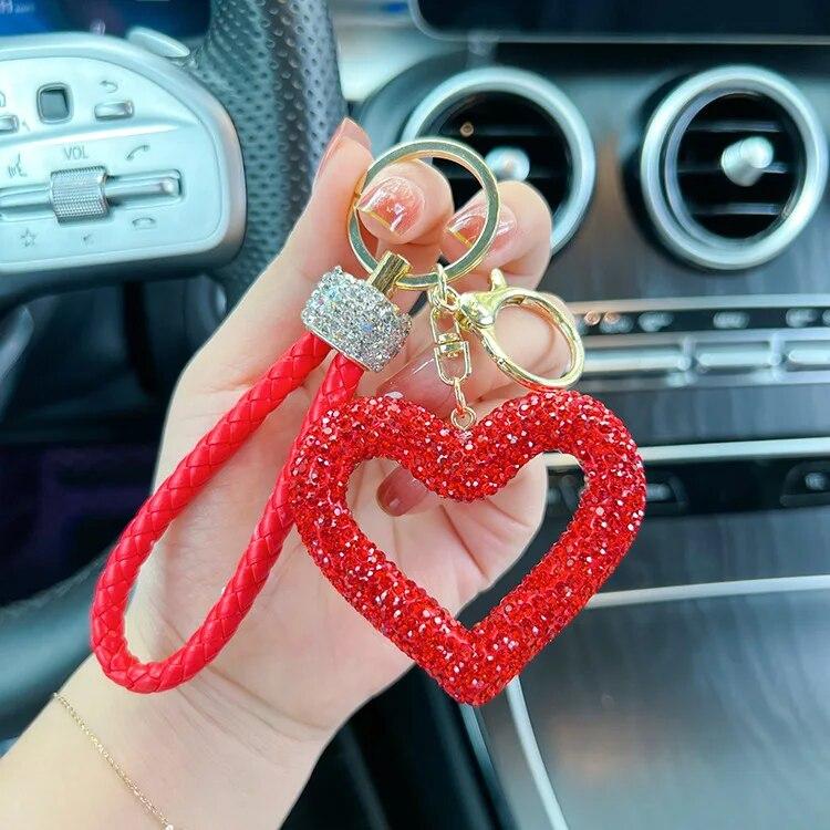 Heart Pendant Full Rhinestone Key Chain