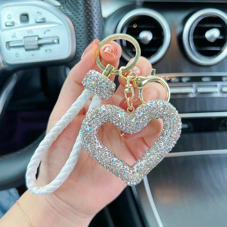 Heart Pendant Full Rhinestone Key Chain