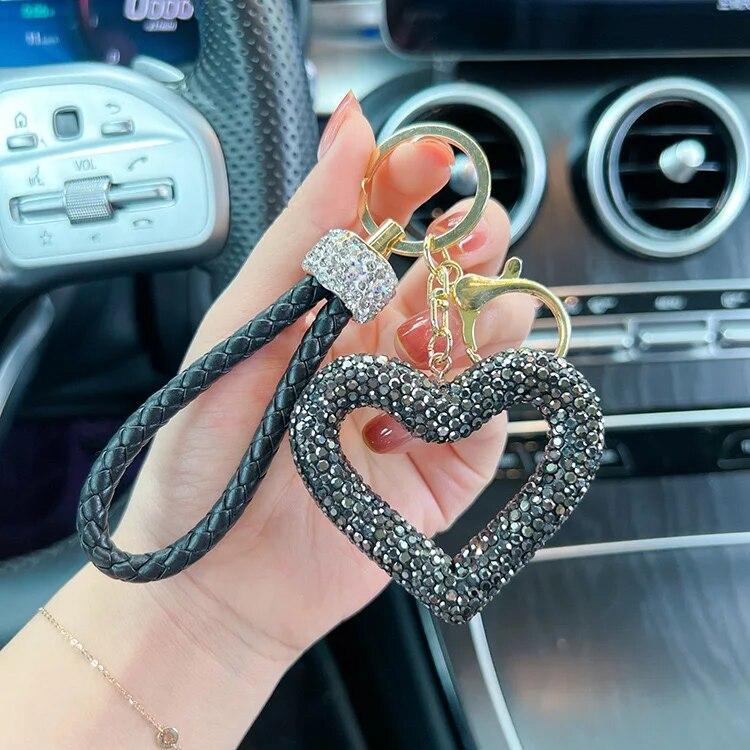 Heart Pendant Full Rhinestone Key Chain