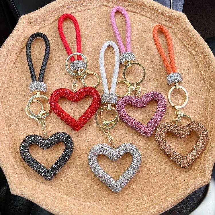 Heart Pendant Full Rhinestone Key Chain