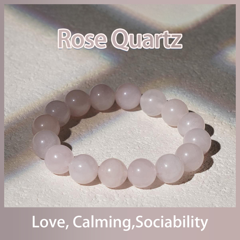 Rose Quartz Stretch Bracelets-Love, Calming,Sociability