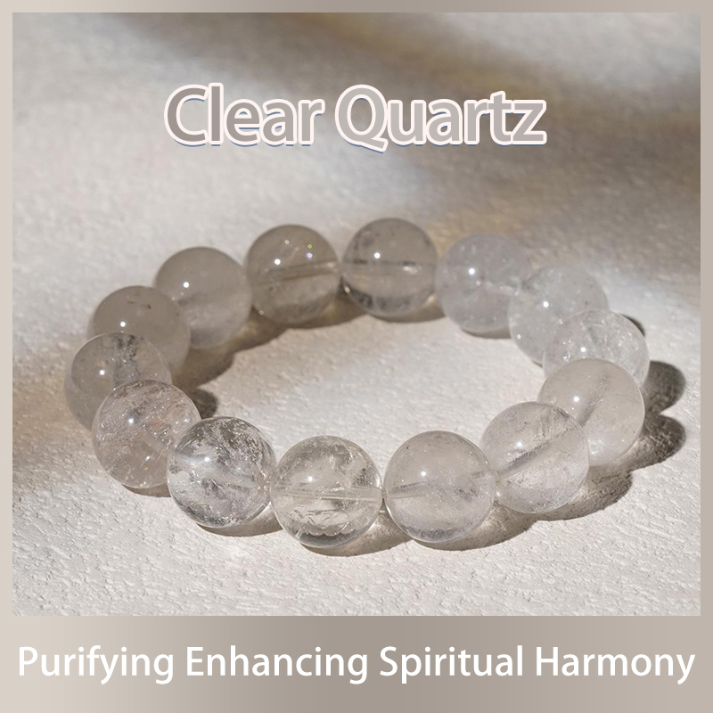 Clear Quartz Crystal Stretch Bracelet Healing Jewelry Positive Energy Balancing Cleansing Natural Stone Gifts Handmade Bracelet(Milky - Enhancing Spiritual Harmony Purifying Energy Gemstone