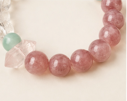 Rose Tide Rose Quartz, Clear Quartz & Larimar Bracelet