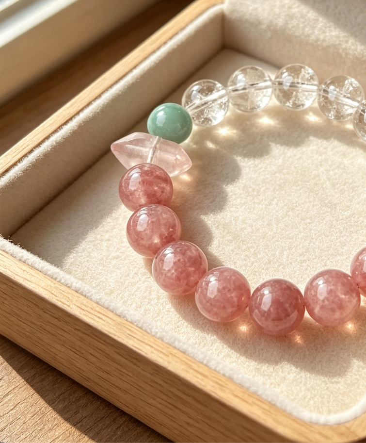 Rose Tide Rose Quartz, Clear Quartz & Larimar Bracelet