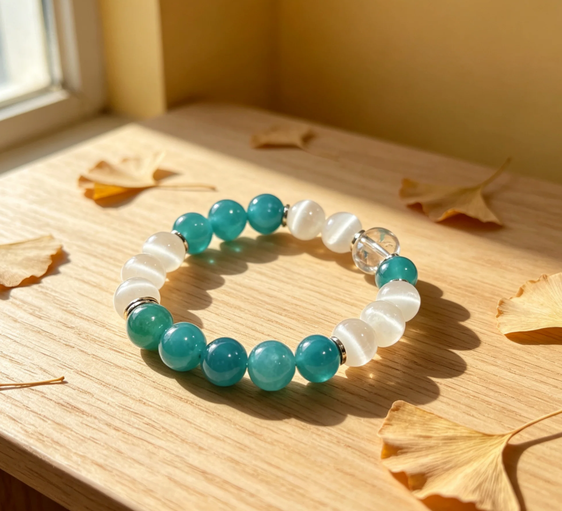 Mediterranean Mint Amazonite & Selenite Bracelet