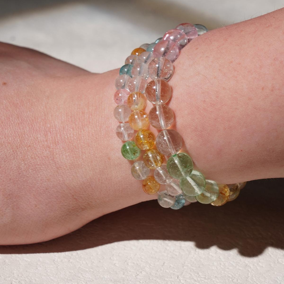 Rainbow Topaz Crystal Bracelets - Intuition, Transformation, Balance