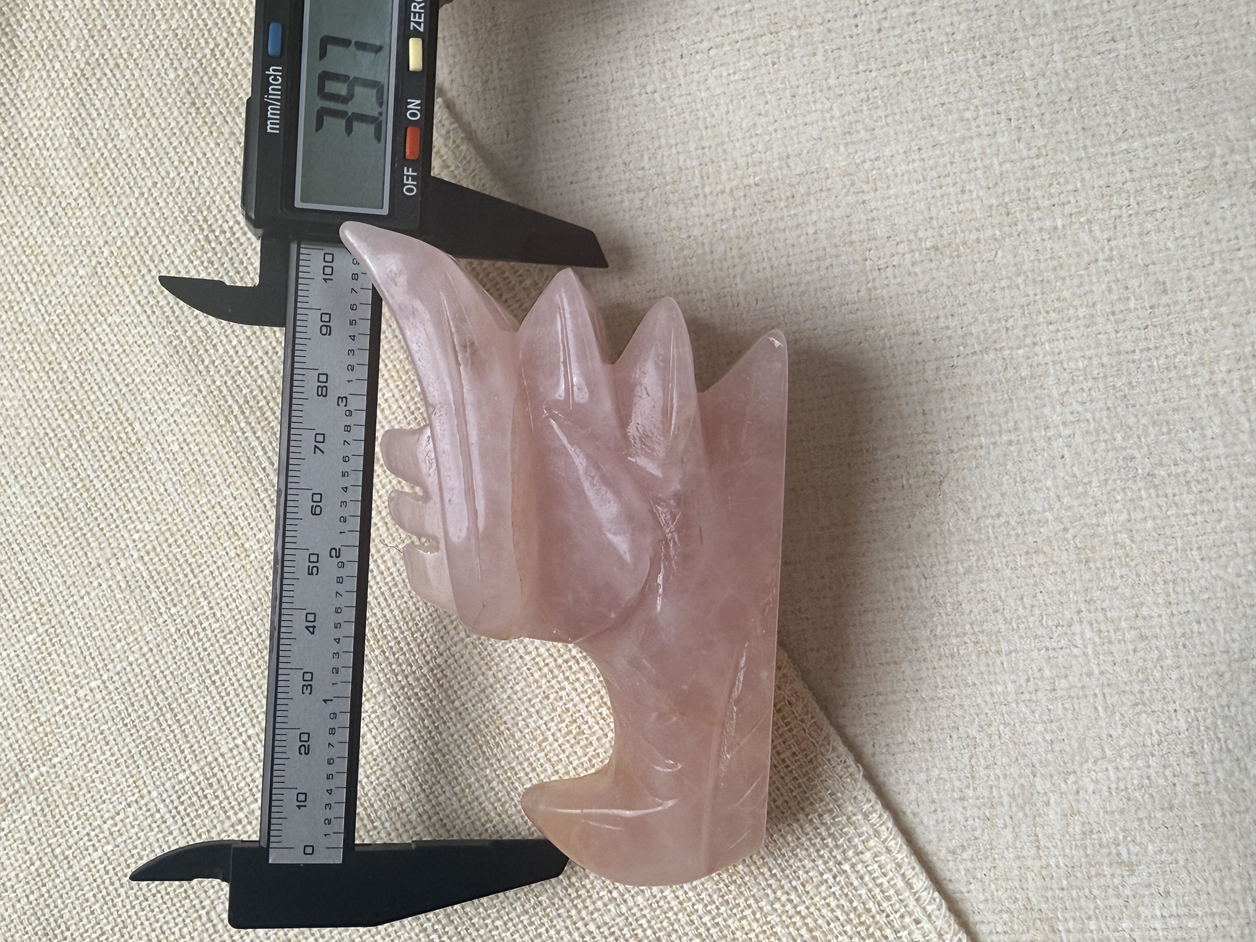 Hand-Carved Gemstone Dragon Head – Moss Agate, Rose Quartz or Volcano Agate Fantasy Decor