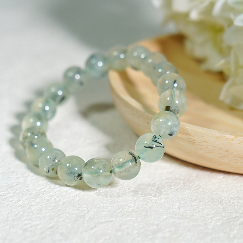Prehnite Jasper Crystal Stretch Bracelet Semi-Precious Bracelet Healing Crystal Energy Souvenir Bracelet  -  Healing Truth-perception Tranquility