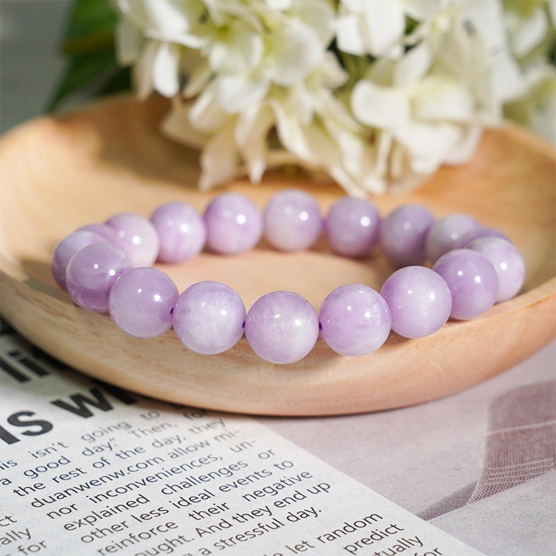 Kunzite Bracelet Gemstone Beaded Stretch Crystal Bracelets