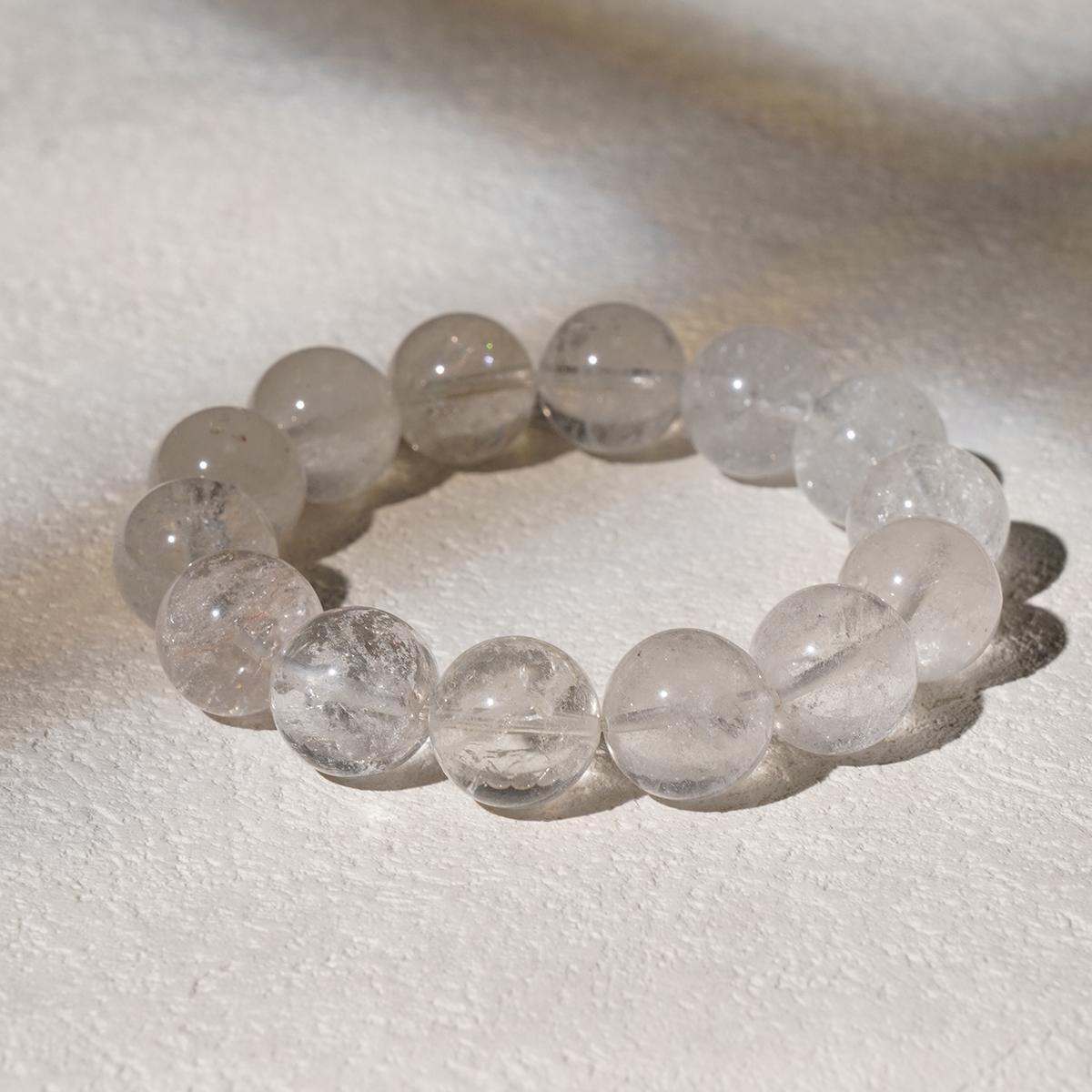 Clear Quartz Crystal Bracelet - Enhancing Spiritual Harmony Purifying Energy Gemstone