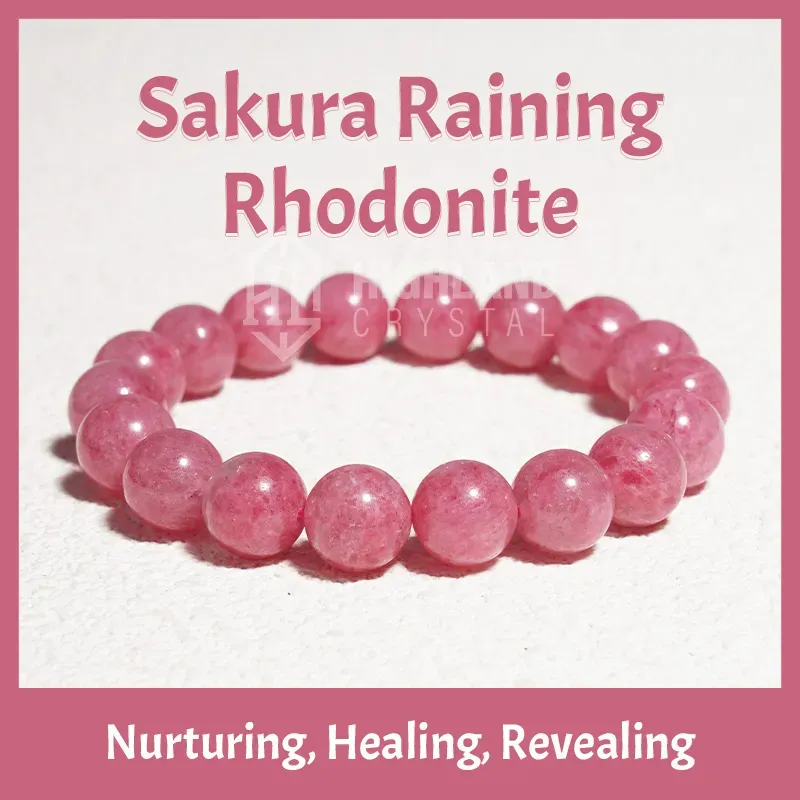 Sakura Raining Rhodonite Crystal Bracelets-Nurturing, Healing, Revealing