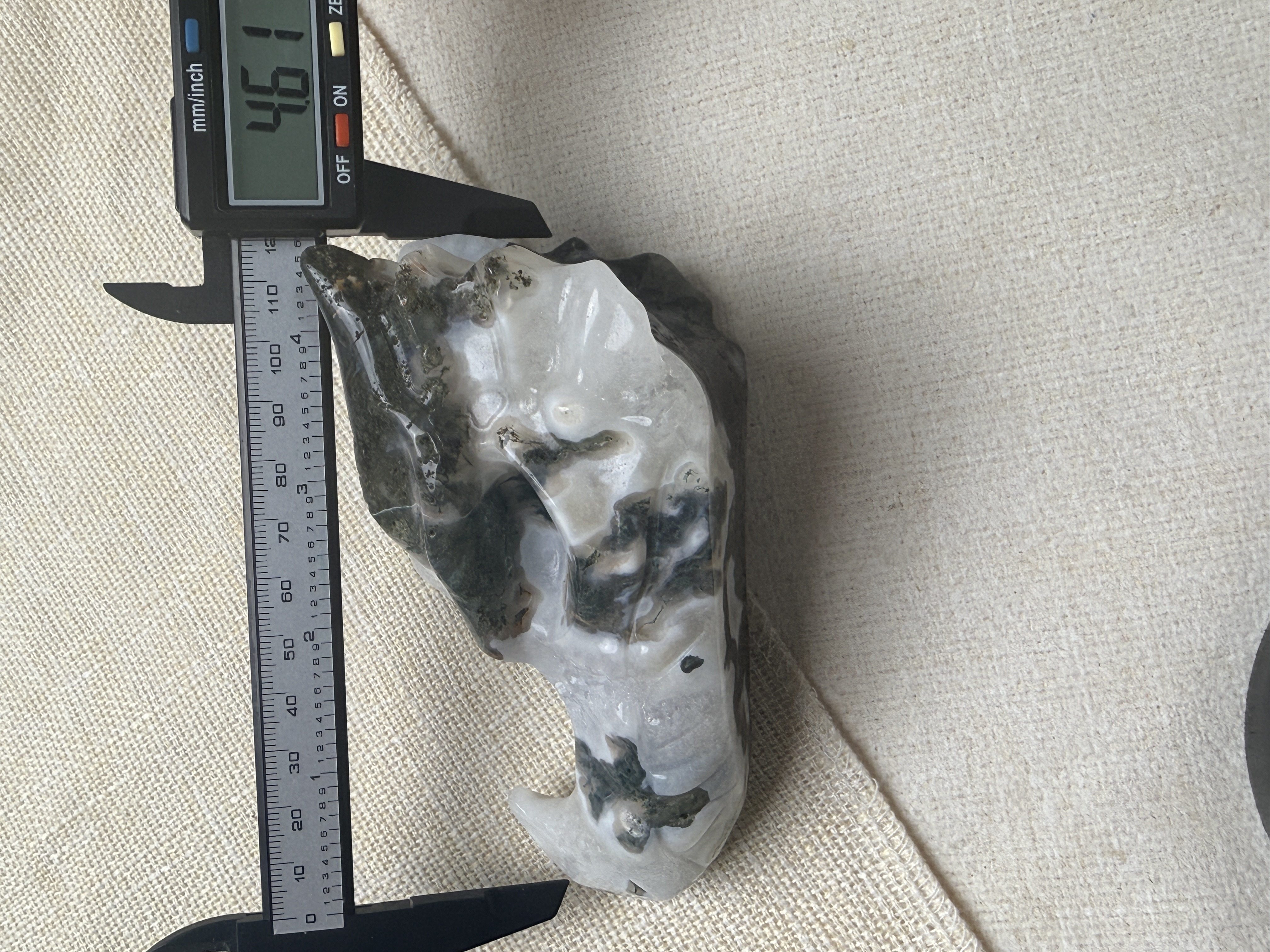 Hand-Carved Gemstone Dragon Head – Moss Agate, Rose Quartz or Volcano Agate Fantasy Decor