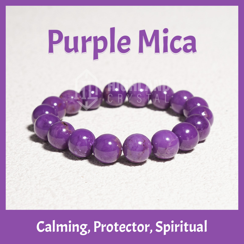 Purple Mica Bracelets 8mm 9mm 10mm