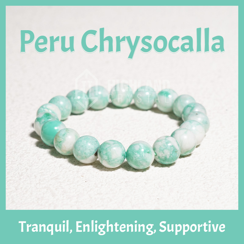 Peru Chrysocolla Crystal Bracelets -  Tranquil, Enlightening, Supportive