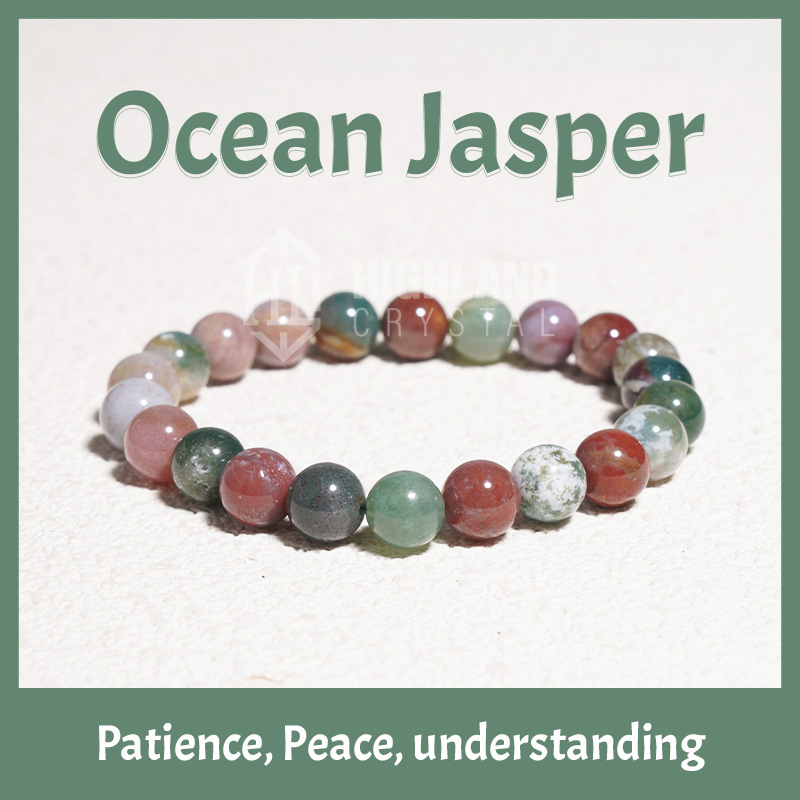Ocean Jasper Crystal Bracelets -  Patience Peace Understanding