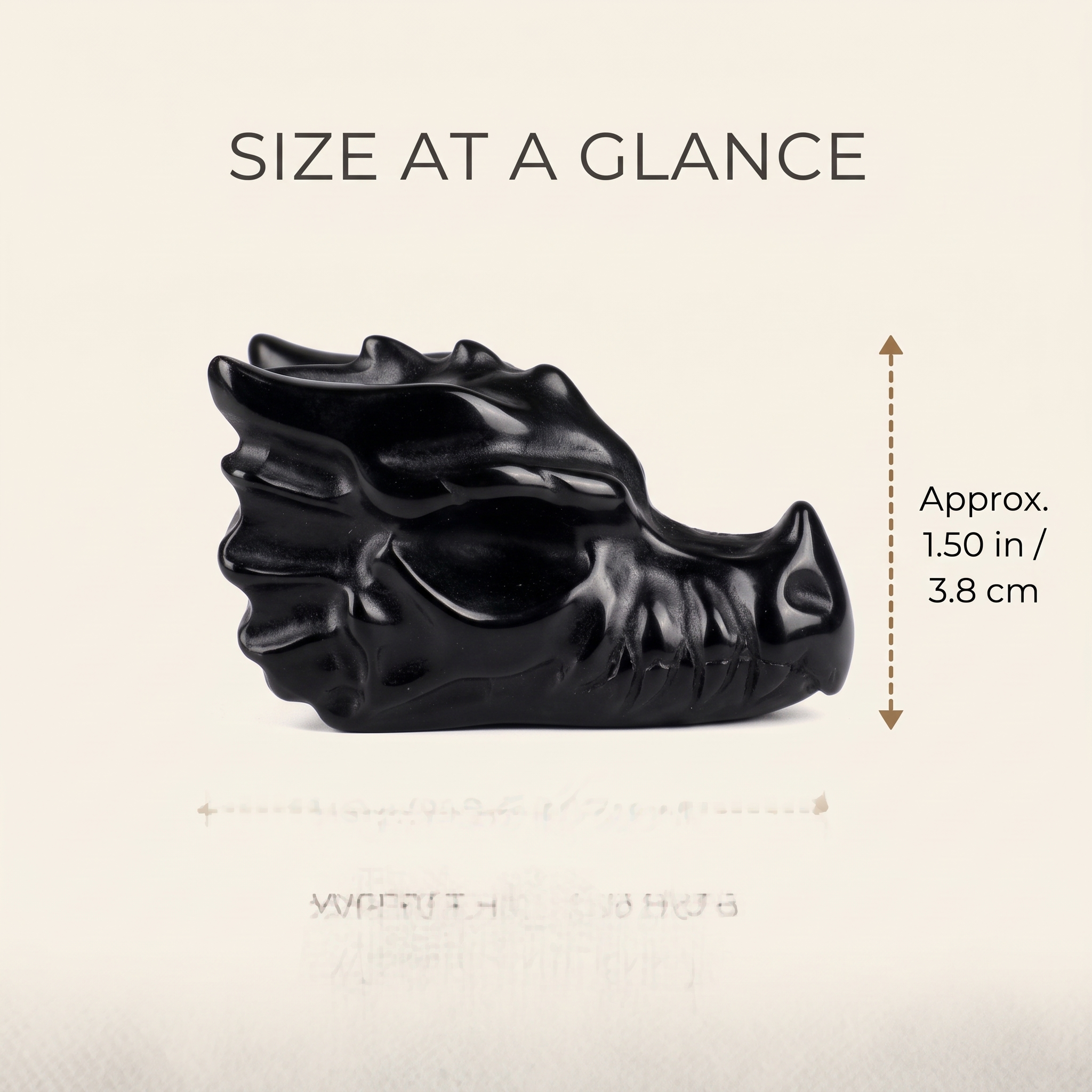 Polished Black Obsidian & Mixed Gemstone Dragon Head Figurine