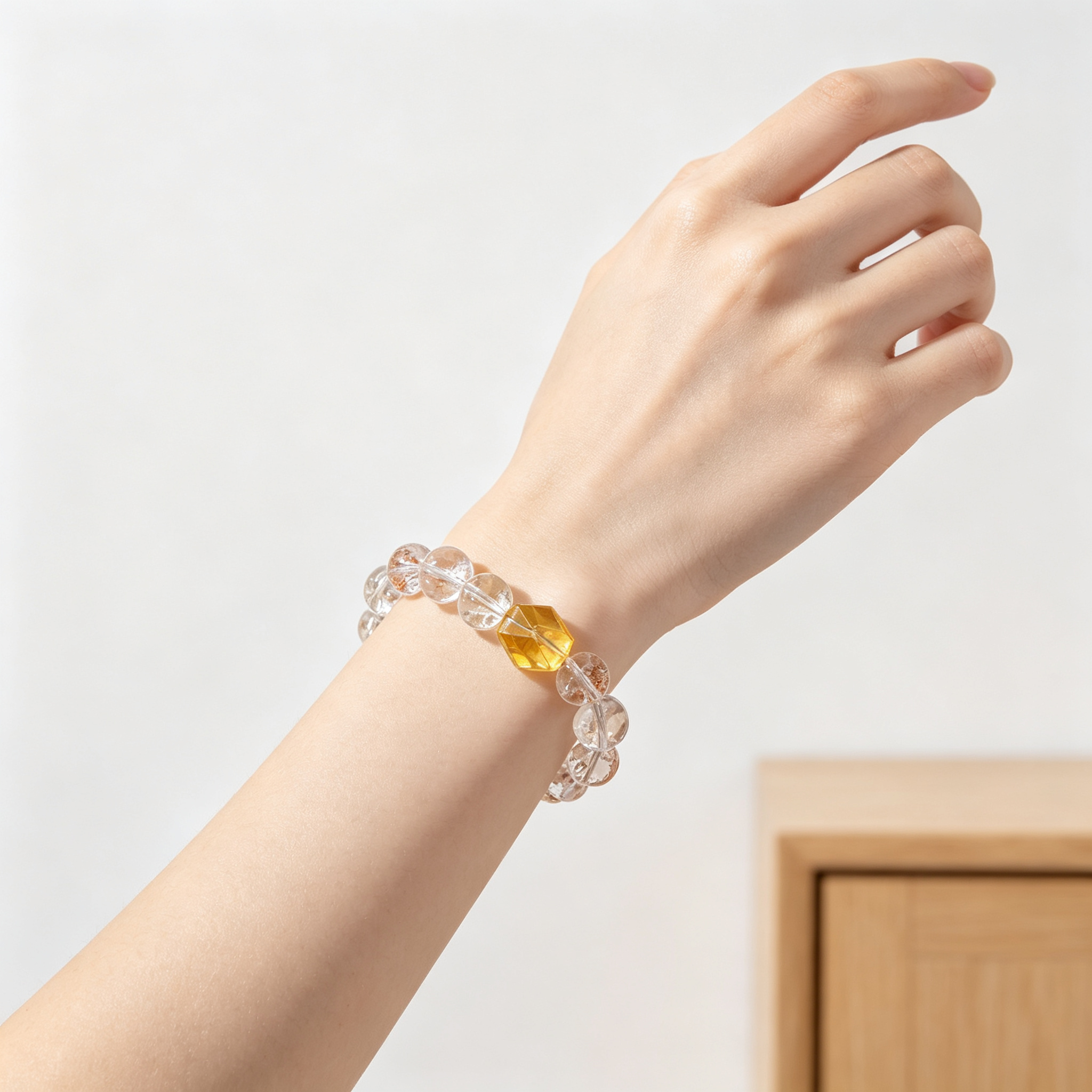Sunlit Clarity Citrine & Clear Quartz Bracelet