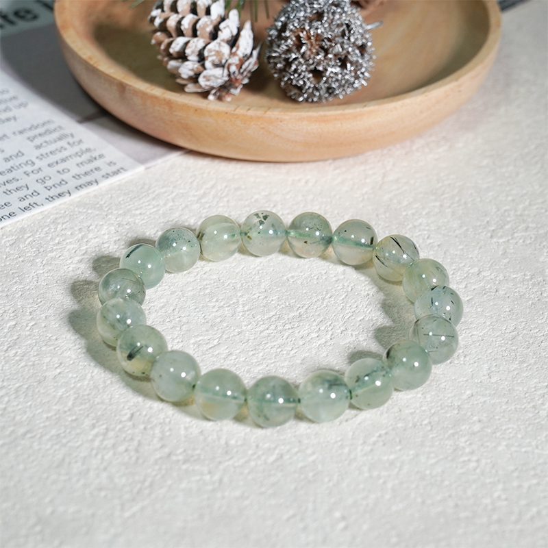 Prehnite Jasper Crystal Stretch Bracelet Semi-Precious Bracelet Healing Crystal Energy Souvenir Bracelet  -  Healing Truth-perception Tranquility