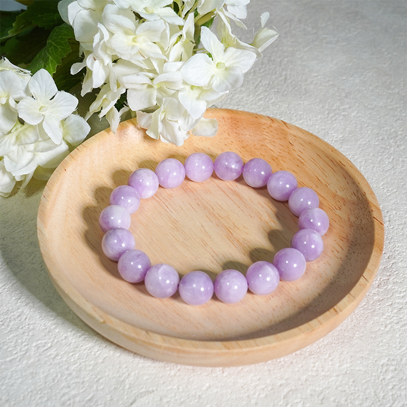 Kunzite Bracelet Gemstone Beaded Stretch Crystal Bracelets
