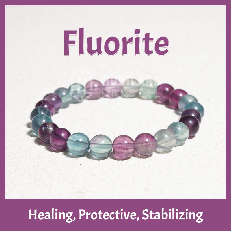  Fluorite Crystal Bracelets - Healing Protective Stabilizing