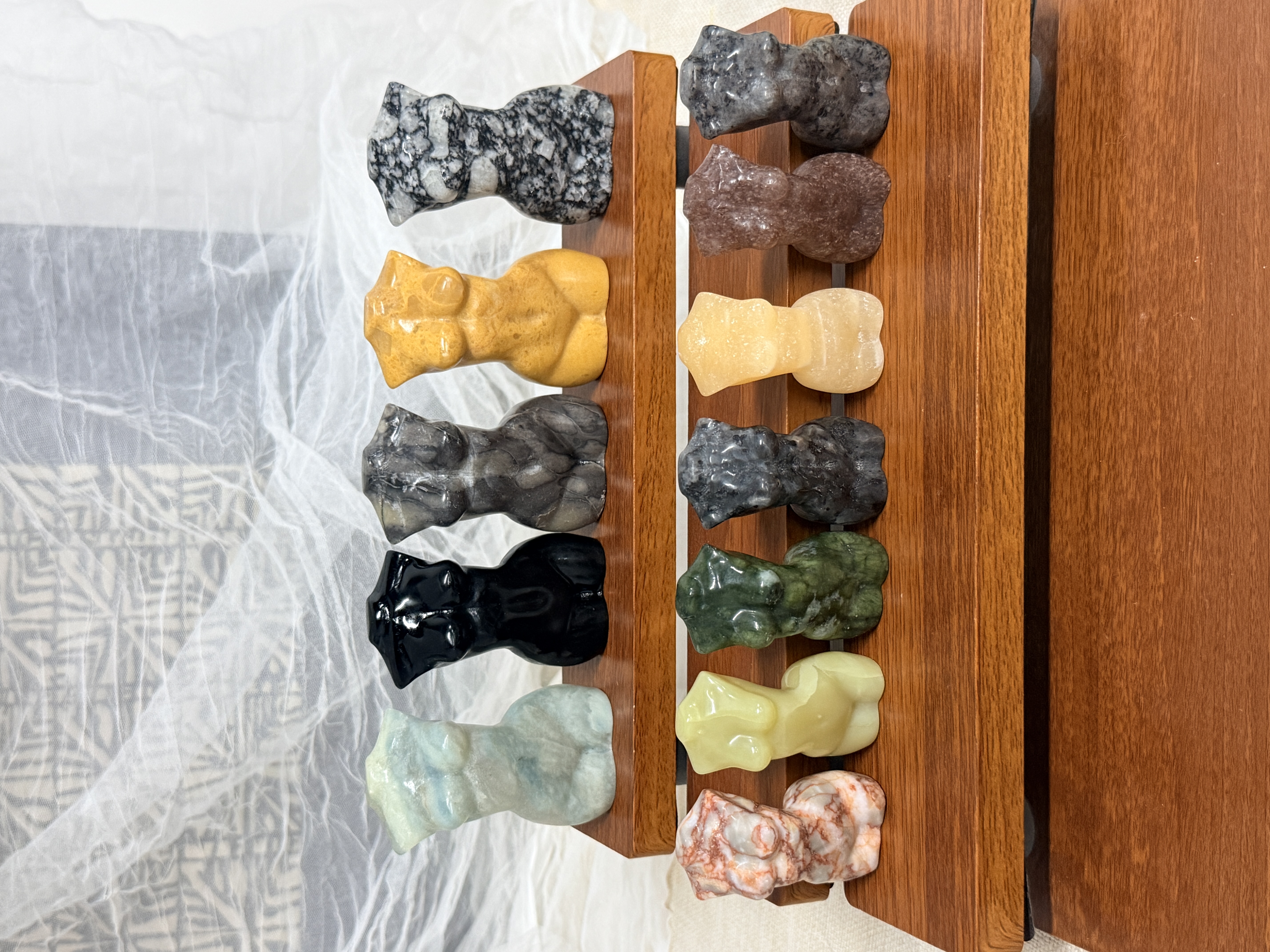 Gemstone Female Body Figurine – Large or Small Machine-Carved Goddess Torso Decor
