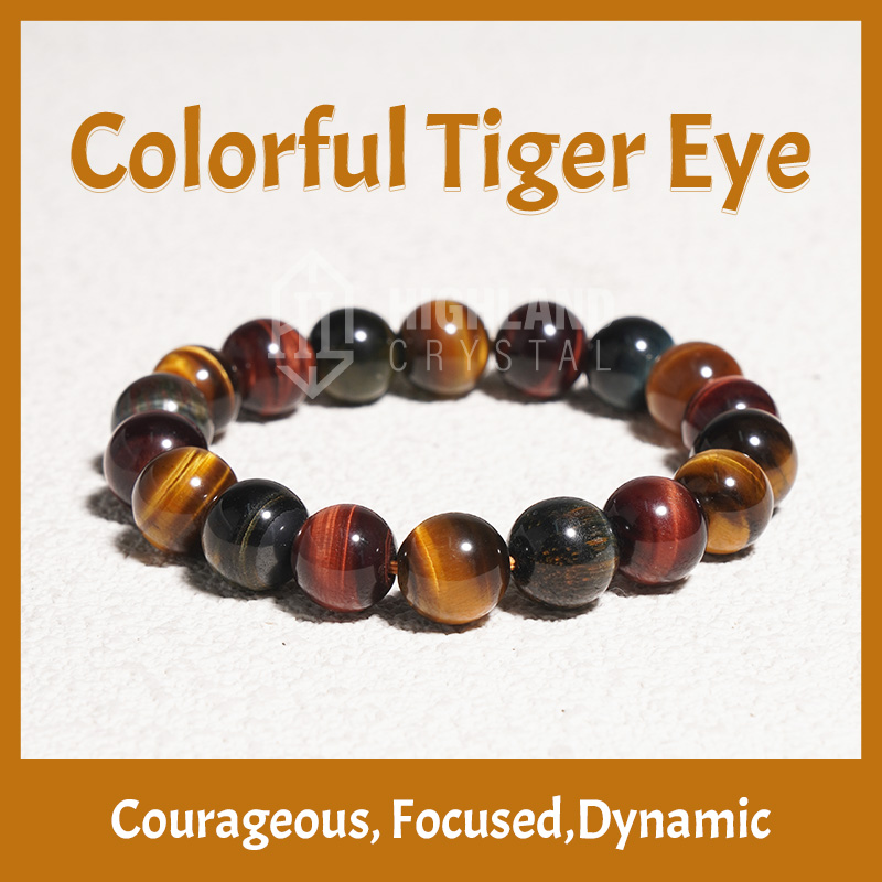 Colorful Tiger Eye Crystal Bracelets - Courageous Focused Dynamic