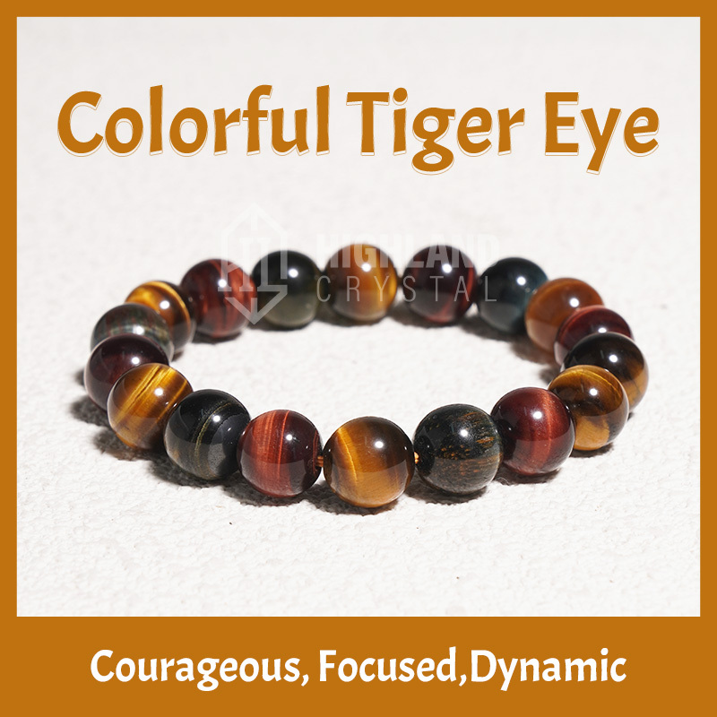 Colorful Tiger Eye Crystal Bracelets - Courageous Focused Dynamic