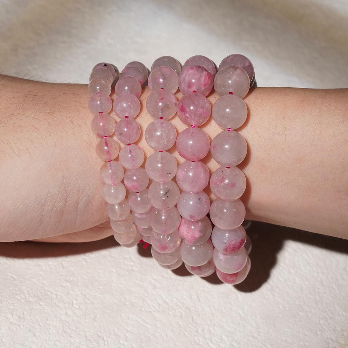 Sakura Raining Rhodonite Crystal Bracelets-Nurturing, Healing, Revealing