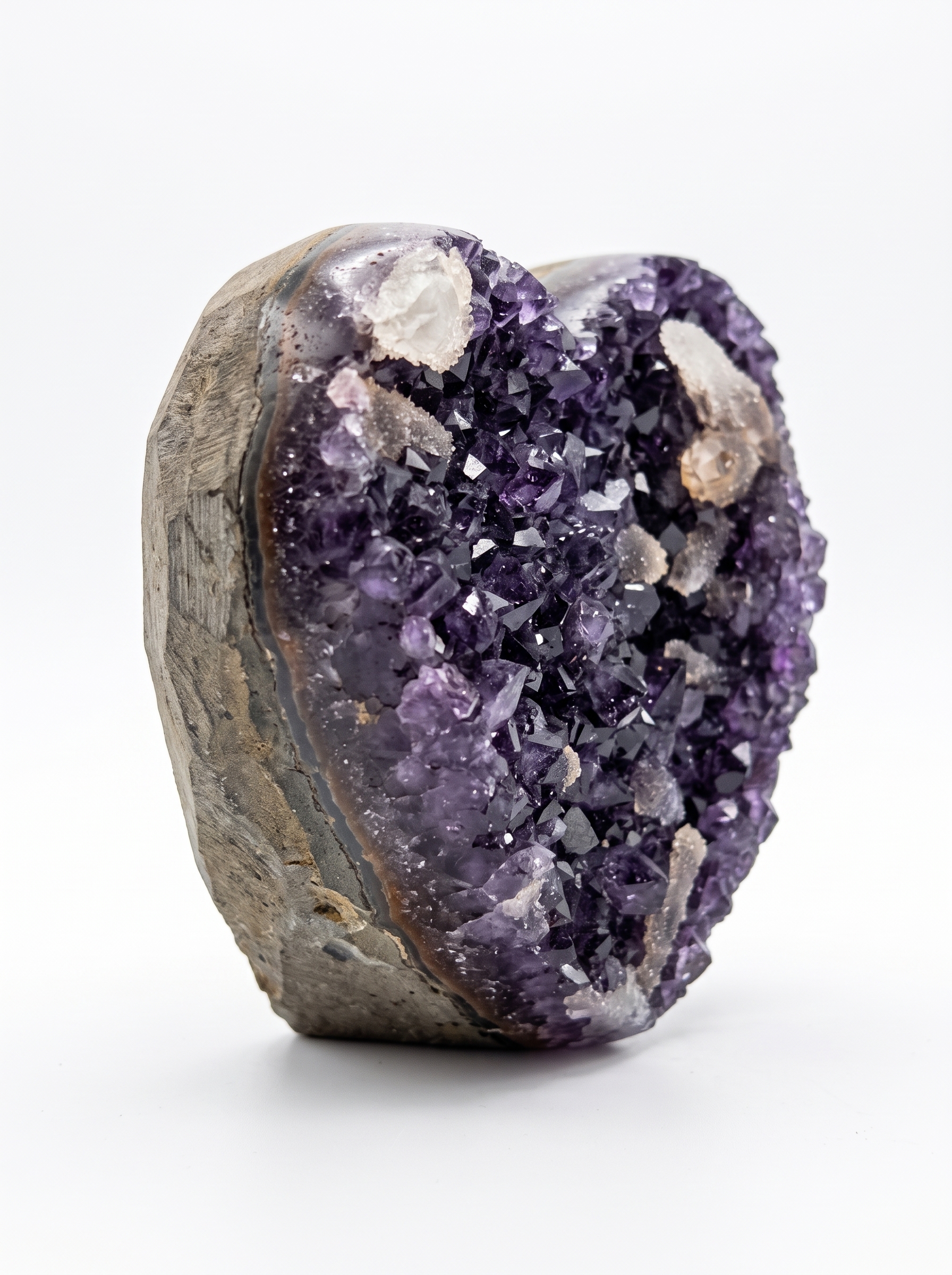 Natural Amethyst Heart Cluster – Hand-Polished Purple Crystal Decor