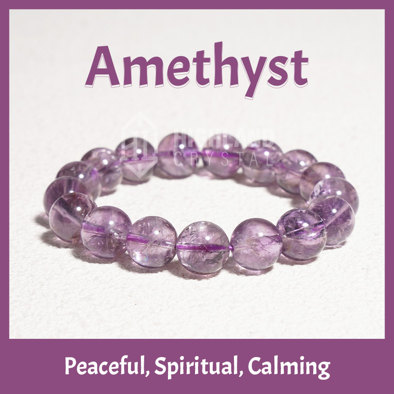 Crakle Amethyst Crystal Stretch Bracelets - Peaceful Spiritual Calming