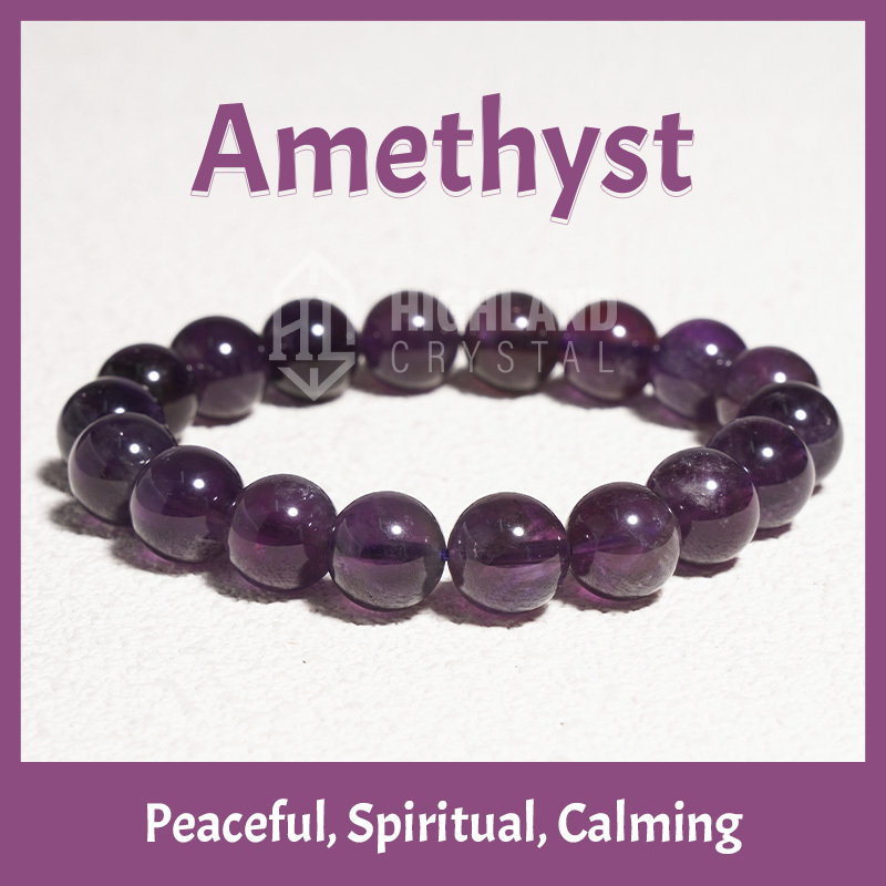 Amethyst crystal bracelets 7mm 10mm 13mm