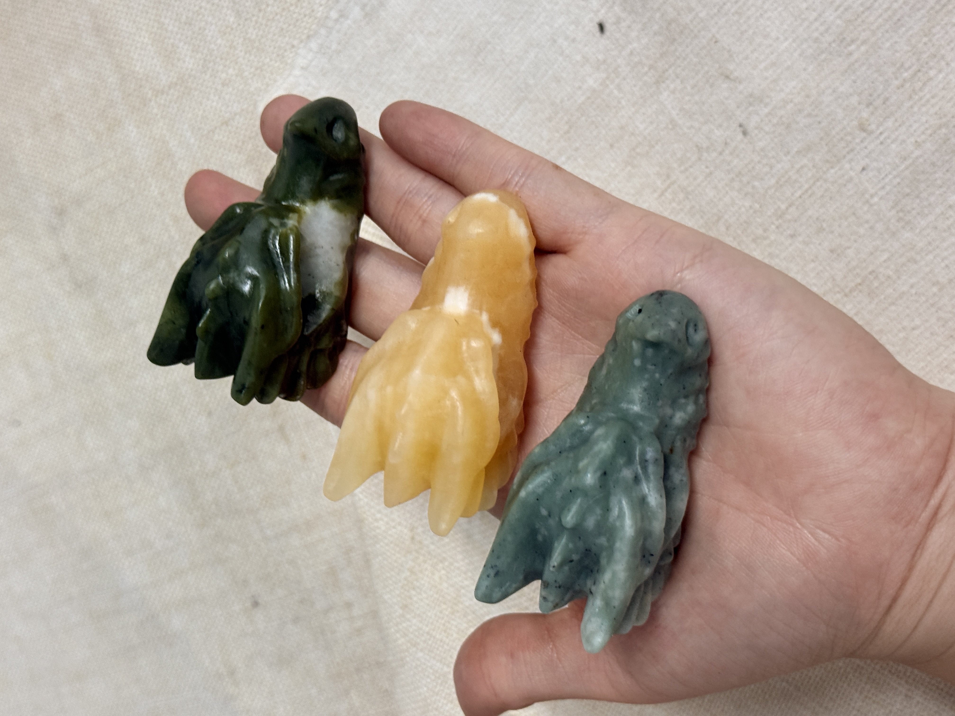 Polished Black Obsidian & Mixed Gemstone Dragon Head Figurine