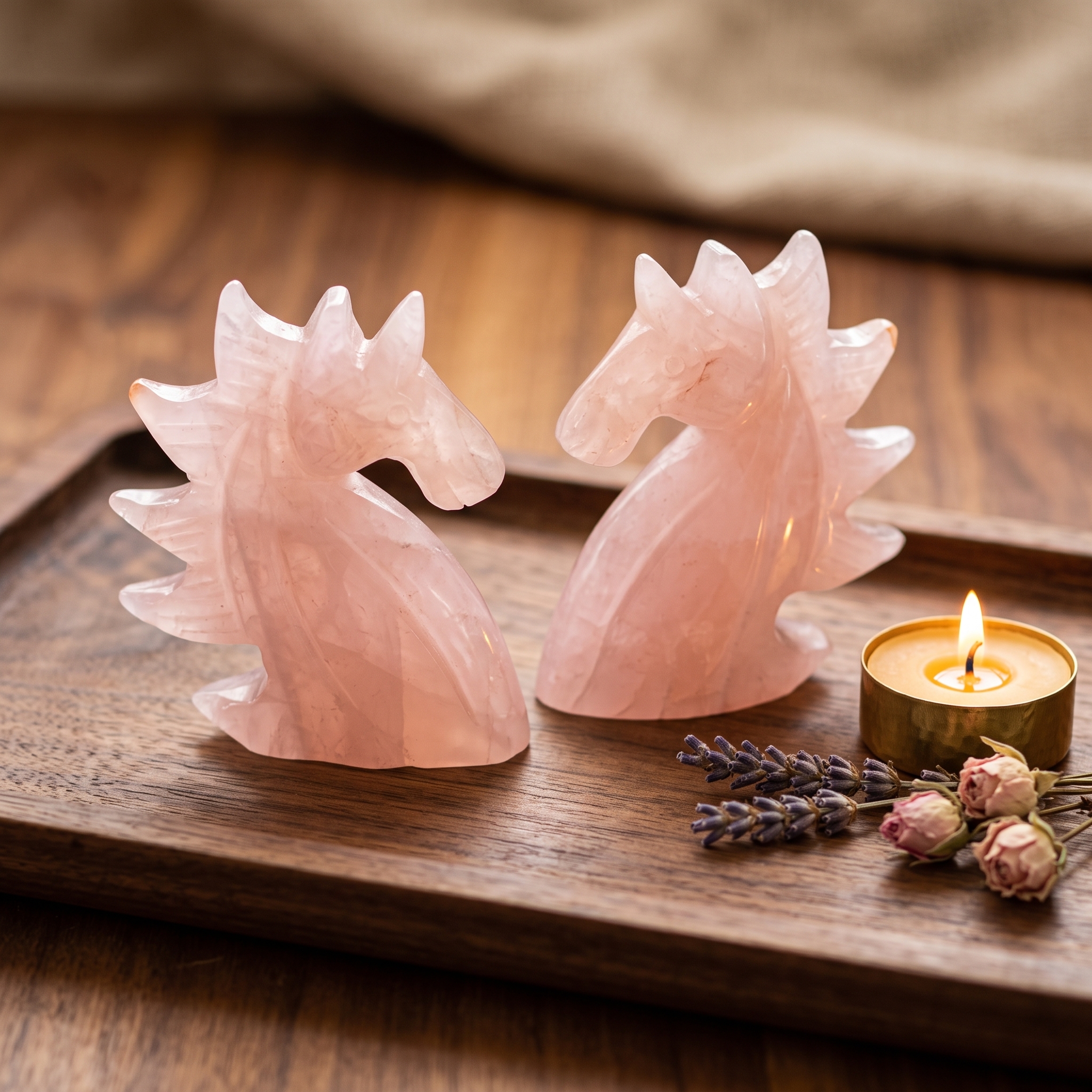 Natural Rose Quartz Pegasus – Pink Crystal Winged Horse Figurine & Fantasy Decor