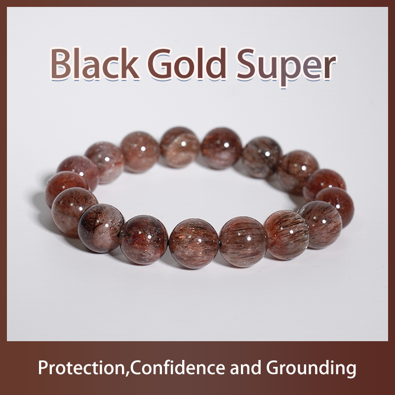 Black Gold Super 7 Bracelet 7mm 9mm 100mm 12mm