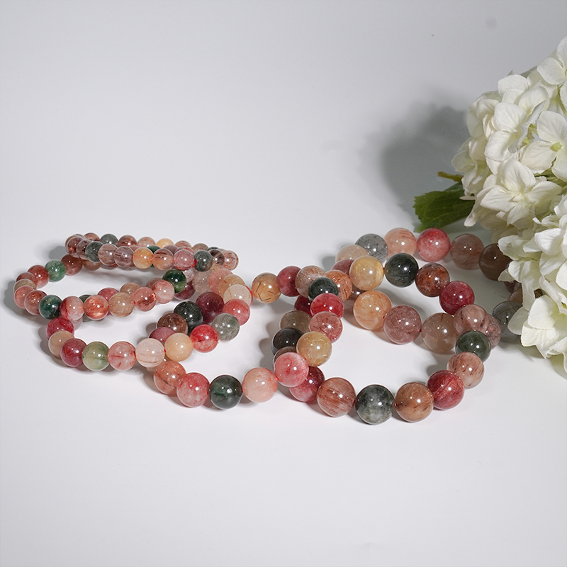 HighlandCrystal Rabbit Hair Quartz Crystal Bracelets- Illuminating, Soothing, Energizing