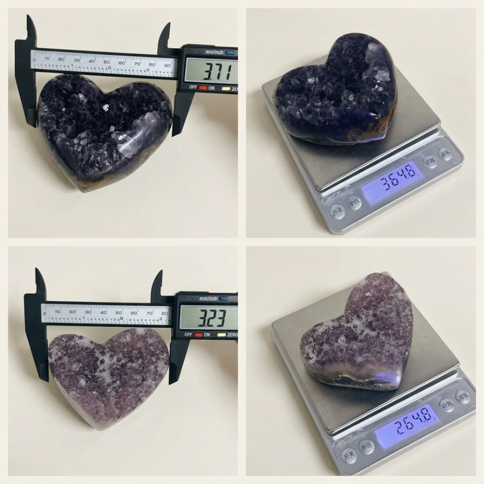 Natural Amethyst Heart Cluster – Hand-Polished Purple Crystal Decor
