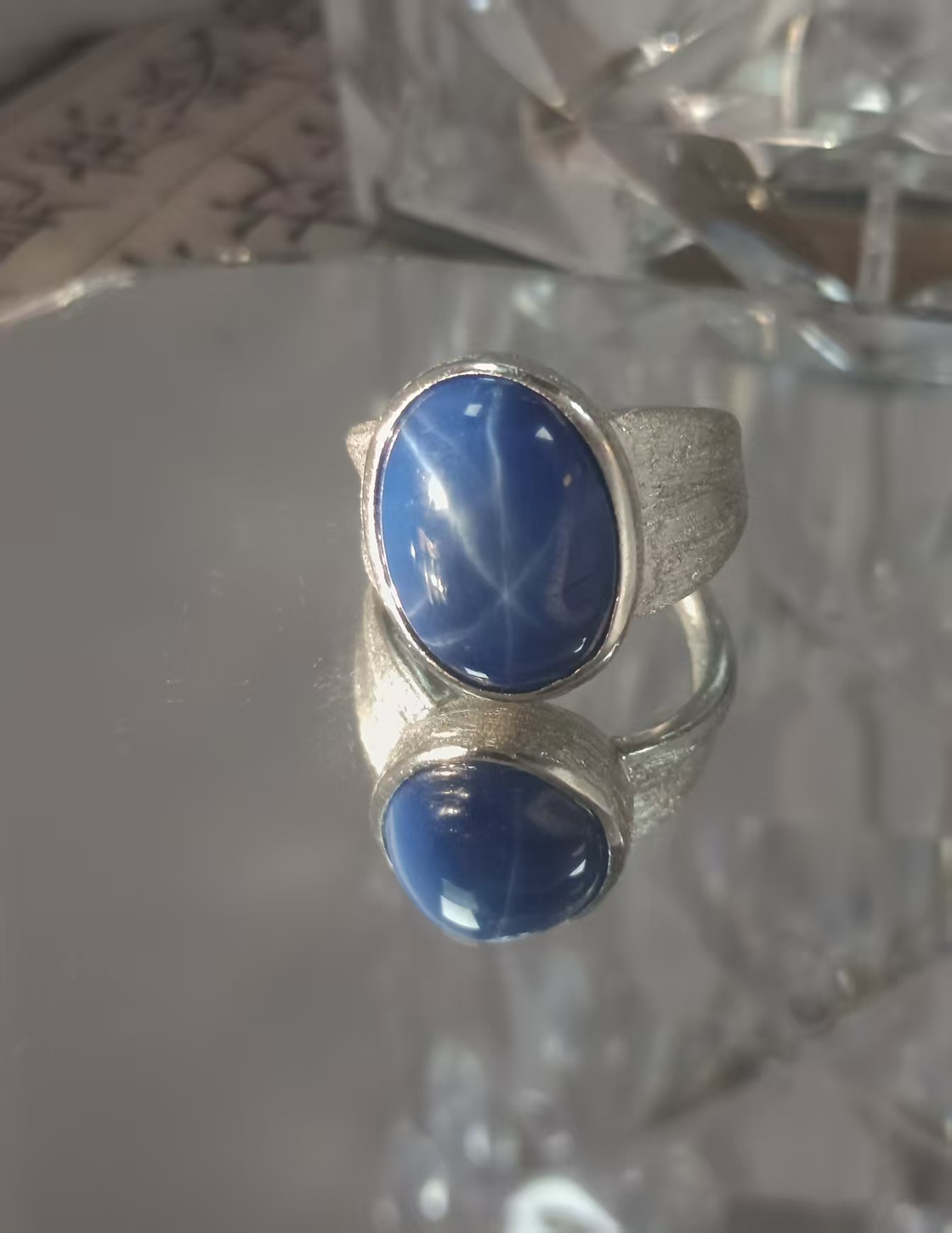$55 RANGE CRYSTAL ADJUSTABLE RINGS WITH S925 STERLING STEEL