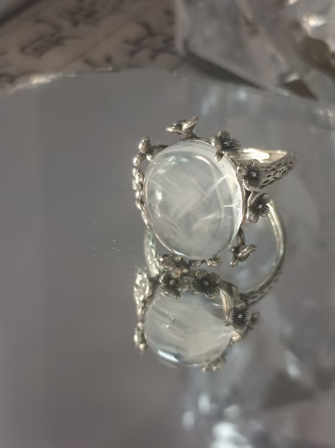 $35 RANGE CRYSTAL ADJUSTABLE RINGS WITH S925 STERLING STEEL