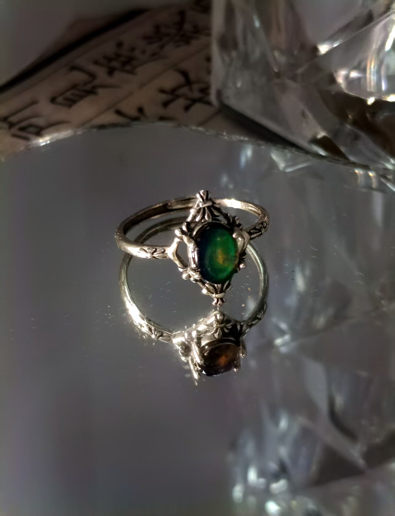 $35 RANGE CRYSTAL ADJUSTABLE RINGS WITH S925 STERLING STEEL