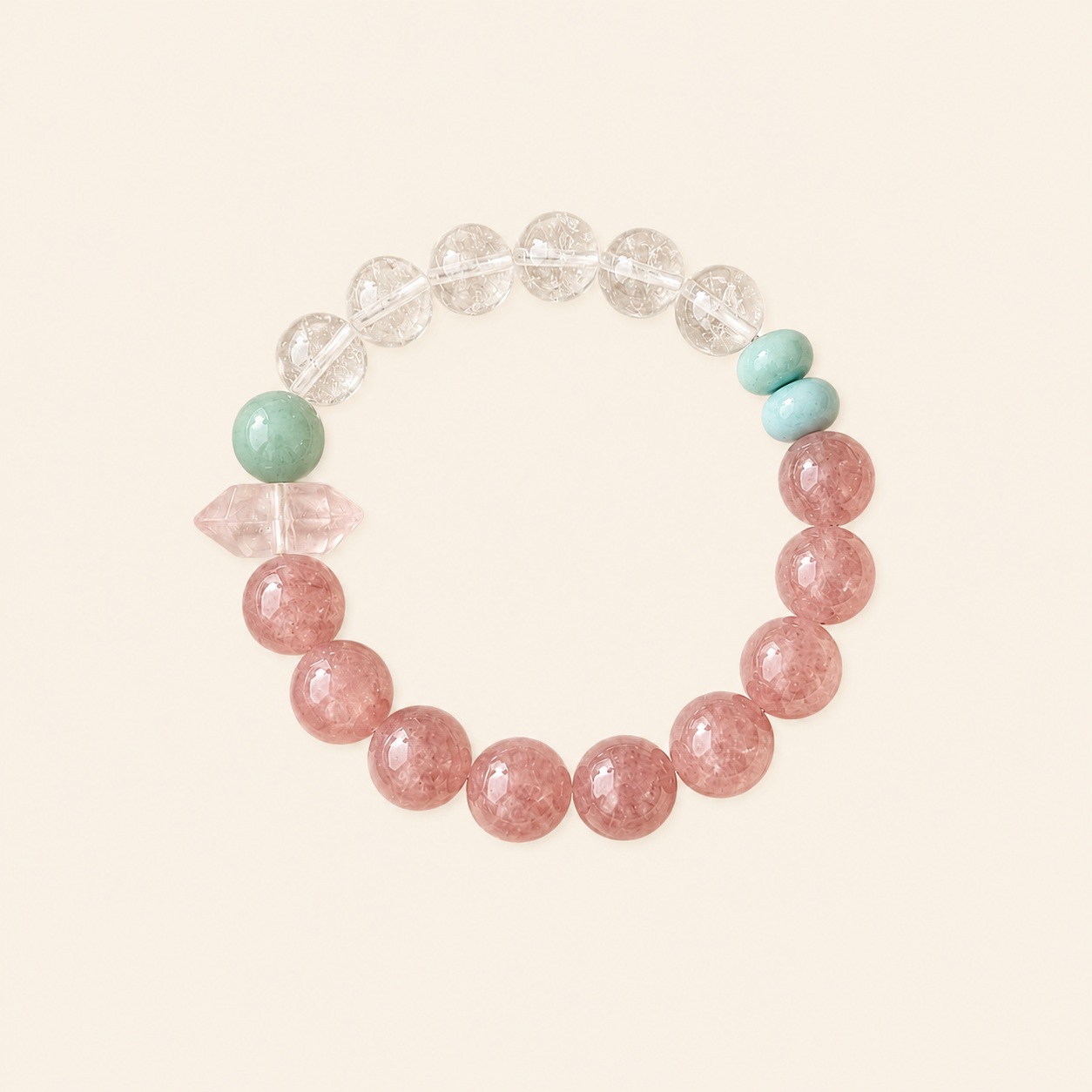 Rose Tide Rose Quartz, Clear Quartz & Larimar Bracelet